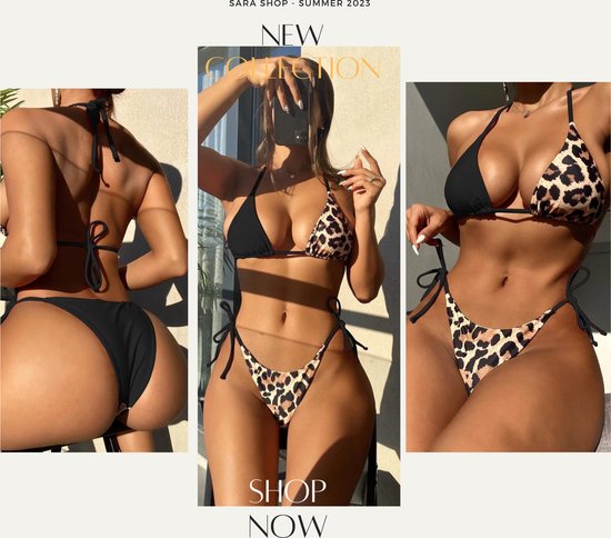 Bikini Dames -Bikini Sets - Luipaard Zwart- Bikini Zomer 2023 - Maat L