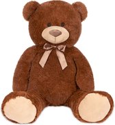 BRUBAKER - XXL Teddybeer 100 cm - Zacht Speelgoed Knuffel - Bruin - Teddybear Groot - Knuffelbeer