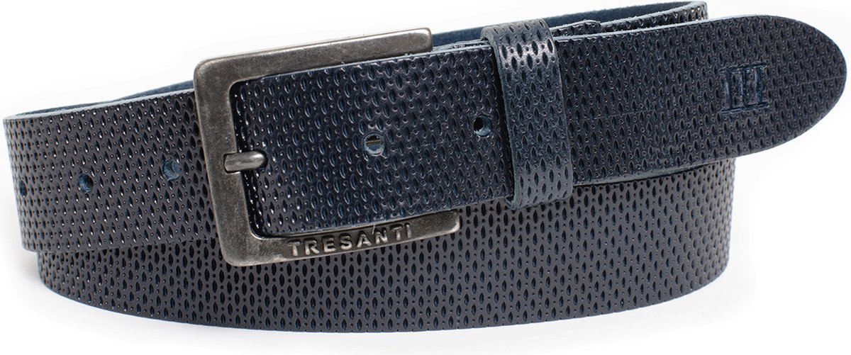 TRESANTI | ZACK I Geperforeerde leren riem | Navy | | Size 95