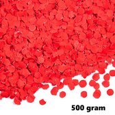 500 gram confetti rond 1cm rood - papier - Thema feest festival party verjaardag