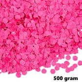 500 gram confetti rond 1cm pink/roze - papier - Thema feest festival party verjaardag
