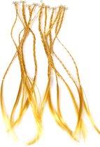 Haarextensions met spiraal/veer gevlochten blond 12 stuks
