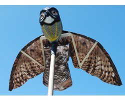 Oehoe met vleugels 25x14x23cm vleugelmaat 107x47cm - Nep Uil - Vogelverschrikker Oehoe uil - plastic uil