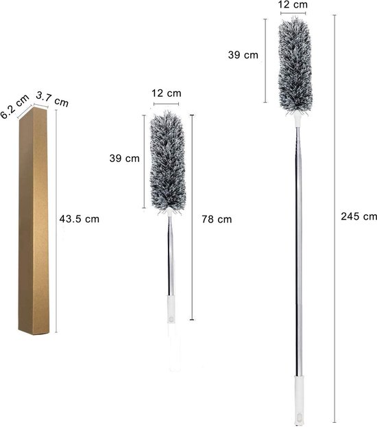 Plumeau Télescopique, Lavable Flexible Brosse À Poussière, Plumeau