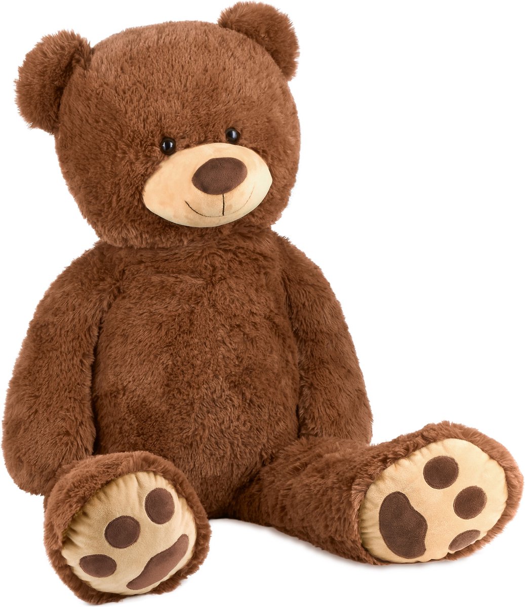 BRUBAKER - XXL Teddybeer 100 cm - Bruin - Knuffel - Pluche Knuffelbeer - Cadeau - Teddybear Groot - Knuffelbeer - Cadeau — afbeelding 7