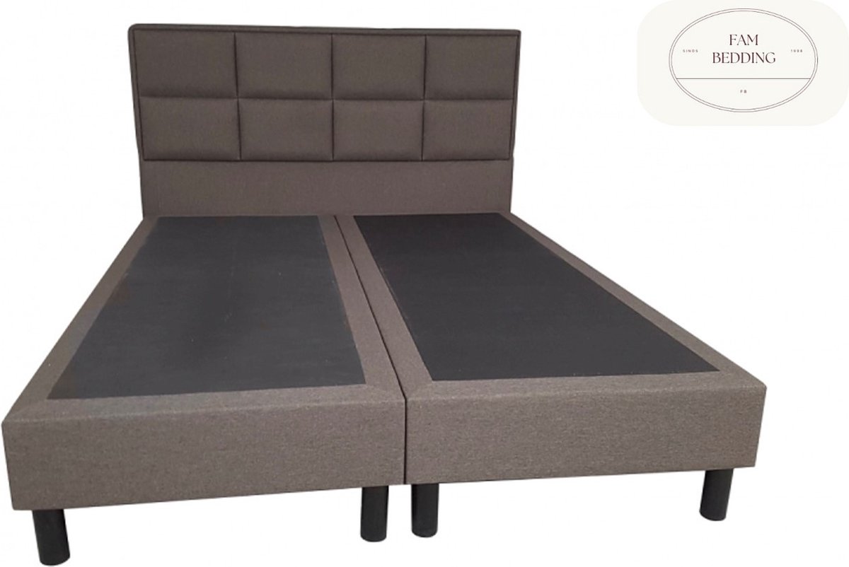 2 persoons Boxspring Kristal zonder matras Bruin 160x220