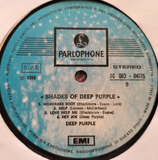 DEEP PURPLE – Shades Of Deep Purple 1968 R2R reel tape 3 ¾ ips EX