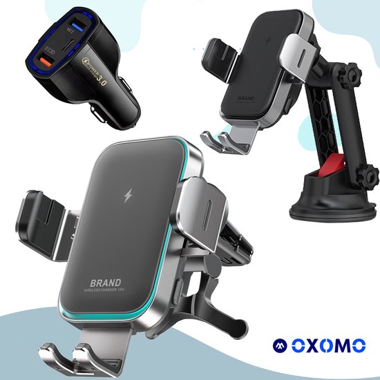 Oxomo Premium Telefoonhouder met Draadloos opladen Auto - 15W snellader -  Magsafe... | bol.com