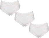 3-Pack Dames tailleslips JC met kant H805 Wit - maat XL