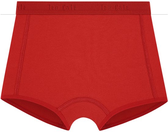 Rood Ten Cate meisjesbroekje met elastische band en open kruis.