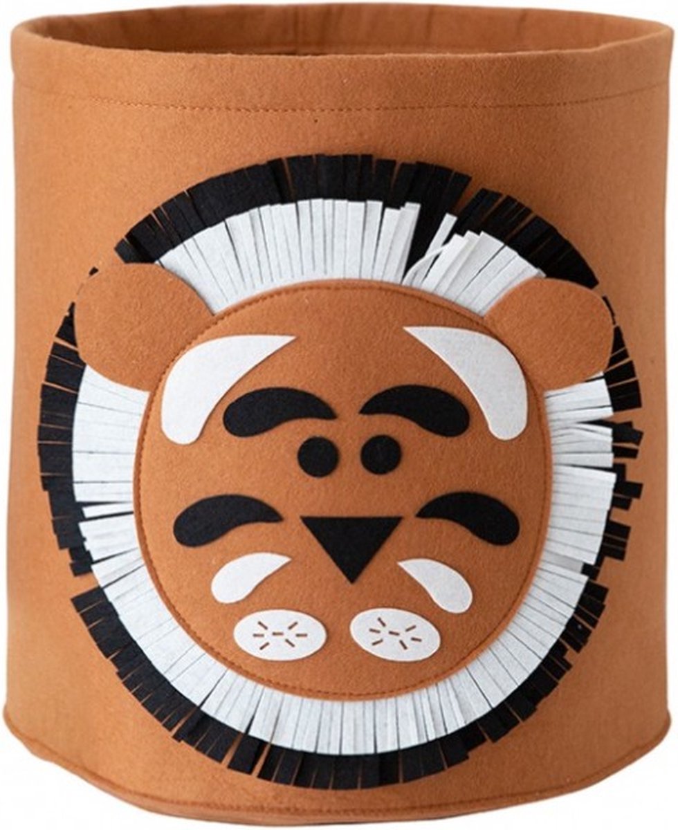 Speelgoedmand - Wasmand - Opberger - 35 x 35 cm - Bruin - Leeuw