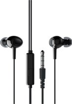 2 x Bedrade oortjes - In Ear Oordopjes - Oortjes met Draad en Microfoon - Extra Bass - 3,5mm Jack Aansluiting - 120cm kabel - Zwart