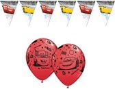 Disney Cars - McQueen – Feestpakket – Ballonnen – Vlaggenlijn – Versiering - Kinderfeest.