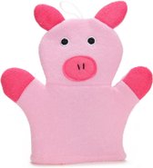 Badhandschoen voor Kinderen Roze Varkentje - Baby Shower Glove - Douche Handschoen - Washandjes Baby