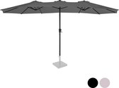VONROC Premium Parasol Iseo - 460x270cm – Dubbele parasol – Duurzaam - UV werend doek - Grijs – Incl. beschermhoes