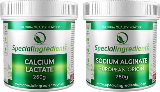 Calcium Lactaat 250 gram & Sodium Alginaat (Natriumalginaat) 250 gram