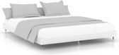 vidaXL - Bedframe - massief - hout - wit - 200x200 - cm