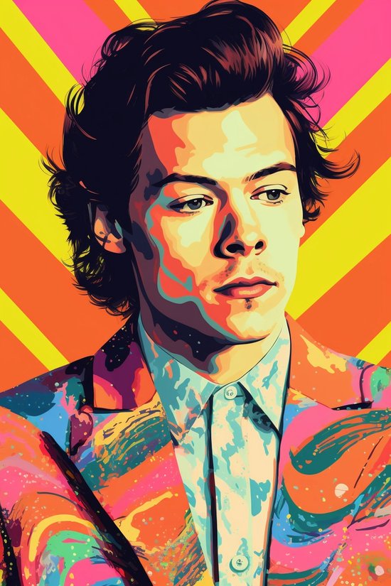 Muziek Poster - Harry Styles Poster - Poster Zanger - Poster Muziek - Retro Poster - 51x71 - Geschikt om in te lijsten
