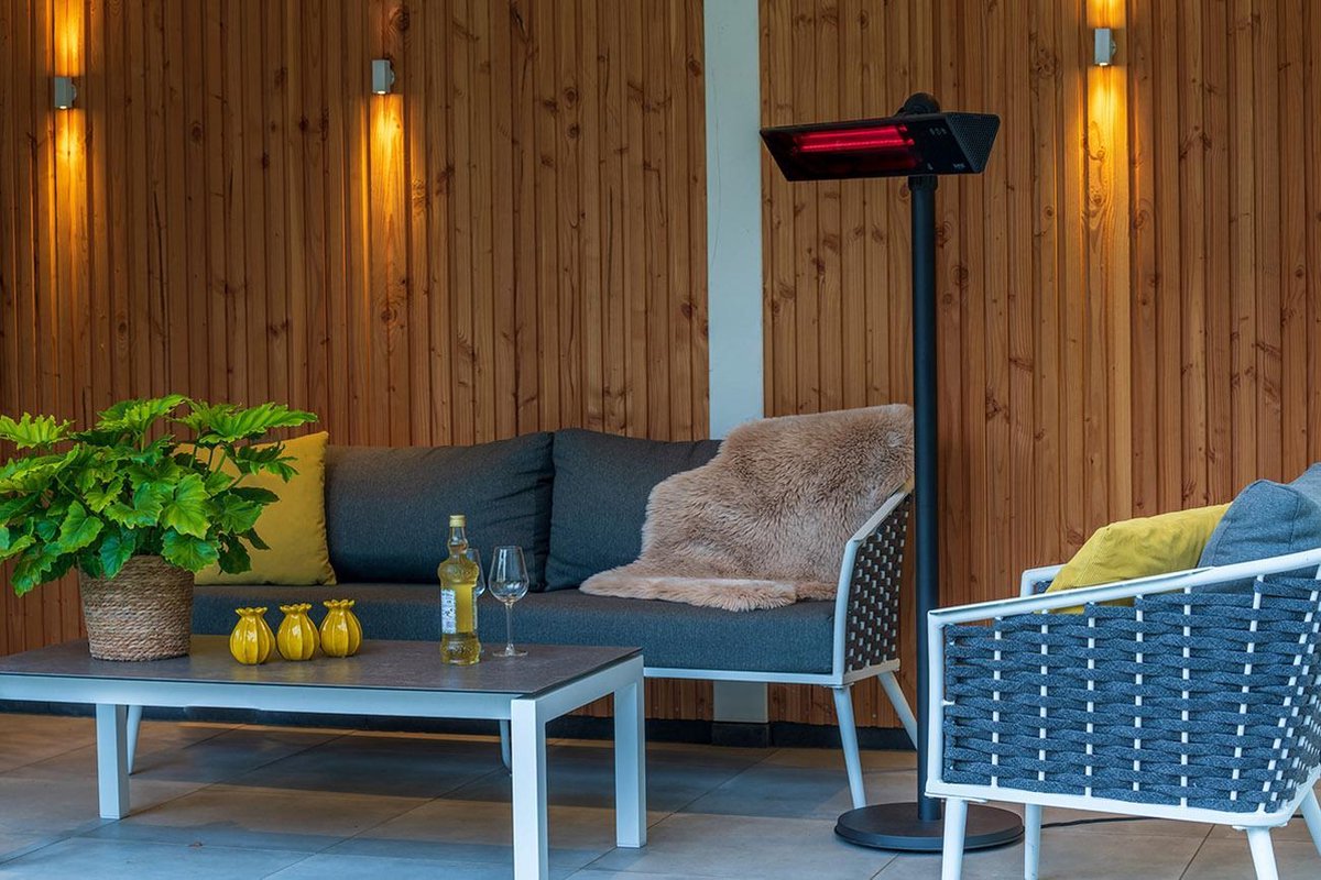 Sunred Proglax Gastro Ultra 2000 W - Chauffage de terrasse sur pied - Noir