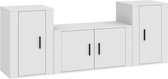 vidaXL - 3-delige - Tv-meubelset - bewerkt - hout - wit