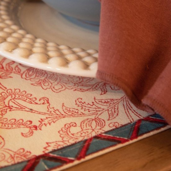 Fabindia Ketak katoen placemats 47,5x32,5cm (set van 4) Placemats bol