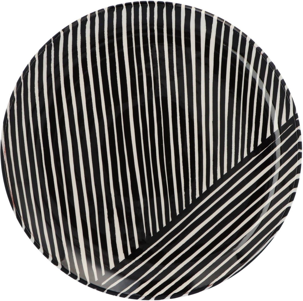 Casa Cubista - Ontbijtbord met criss-cross patroon zwart 23cm - Kleine borden