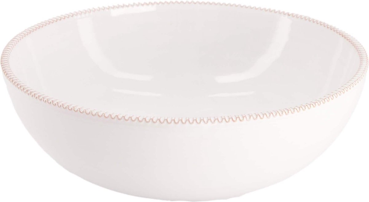 Enza Fasano  - Saladekom Pizzolato Bianco 24cm - Saladekommen