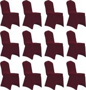 vidaXL Housse de chaise extensible 12 pcs rouge bordeaux