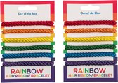Armbandjes/haarbandjes - Gay Pride/Regenboog thema kleuren - 12x stuks