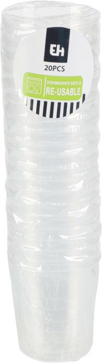 Excellent Houseware Shotglazen - 20x stuks - herbruikbaar - 30 ml - kunststof - vaatwasser bestendig — afbeelding 3
