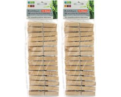 Jedermann wasknijpers - 30x - bamboe hout - 9,5 cm