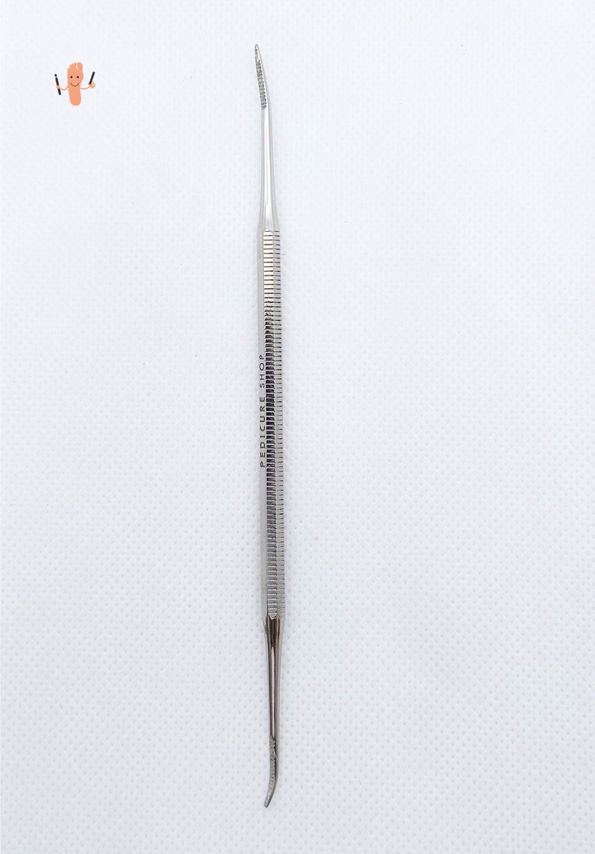 Dubbel Nagelhoekvijl - 16 cm - Gehoekt en Gebogen - voor Ingegroeide Nagels - Pedicure Instrument voor de voetverzorging -