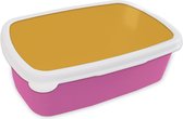 Broodtrommel Roze - Lunchbox Okergeel - Herfst - Interieur - Brooddoos 18x12x6 cm - Brood lunch box - Broodtrommels voor kinderen en volwassenen