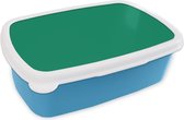 Broodtrommel Blauw - Lunchbox - Brooddoos - Groen - Bos - Kleuren - 18x12x6 cm - Kinderen - Jongen