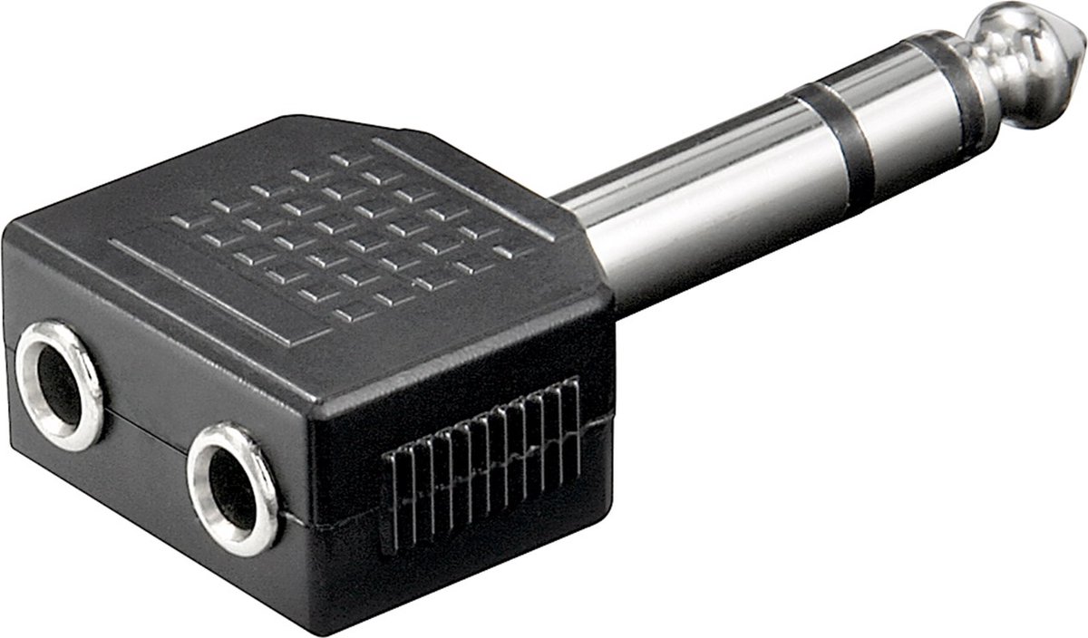 Image of 6,35mm Jack (m) - 2x 3,5mm Jack (v) stereo audio adapter splitter
