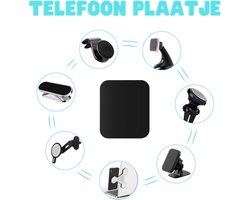 Metalen plaatje Telefoon - Zelfklevend magnetisch- Rechthoekig Zwart - Magneet voor Telefoon - Auto magneet - Telefoonhouder - Telefoon sticker - Smartphone sticker - Mobiele telefoons
