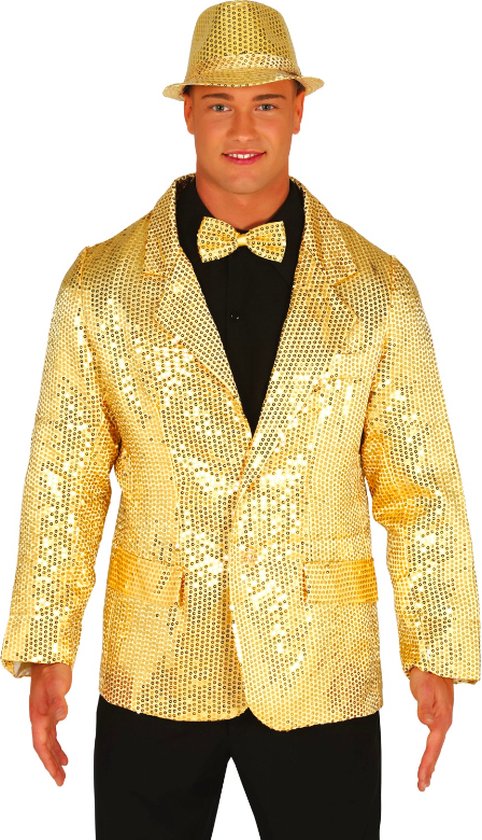 Veste disco pailletée de couleur or de luxe pour homme - Déguisements adultes