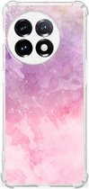 Smartphone hoesje OnePlus 11 Stevige Telefoonhoesje met transparante rand Pink Purple Paint