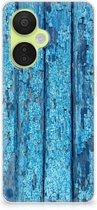 Backcase Siliconen Hoesje OnePlus Nord CE 3 Lite Telefoonhoesje Wood Blue