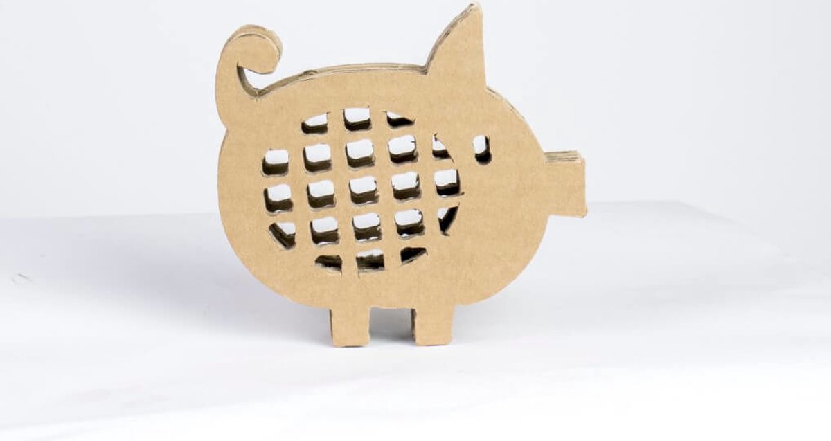 Kartonnen dieren spaarpot Varken klein - Een varken of olifanten spaarpot - Kartent