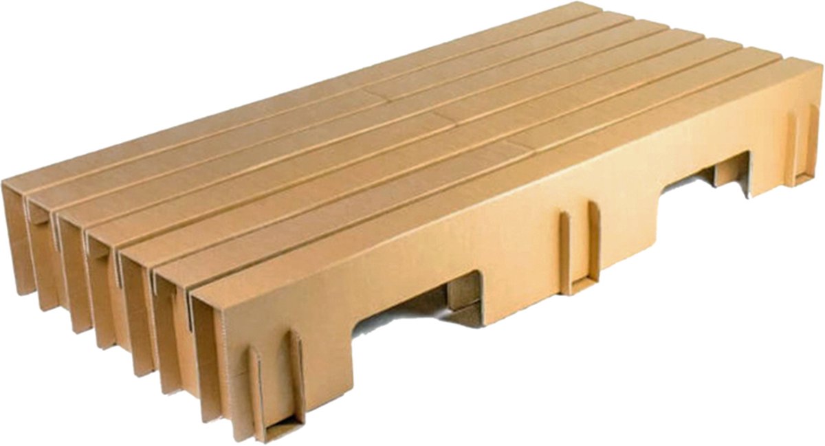 Kartonnen Boog Bed - Matras: 200 x 200 cm (200x206x30 cm bed: 206 x 195cm) - Kartonnen meubels - Bedbodem- KarTent