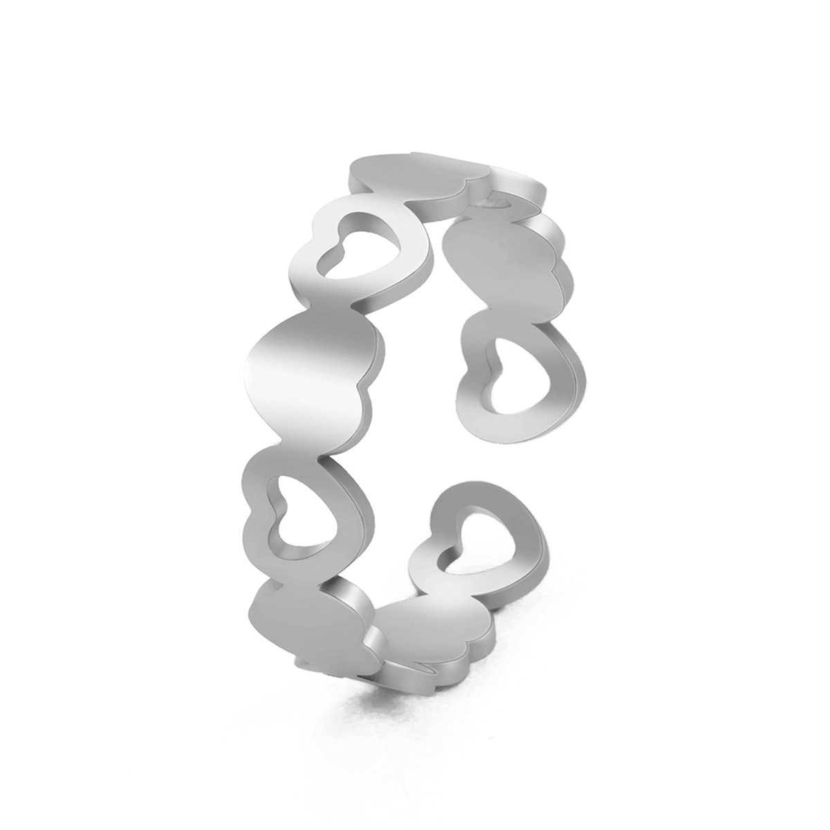 Hartjesring - Ring met hartjes - Verstelbaar