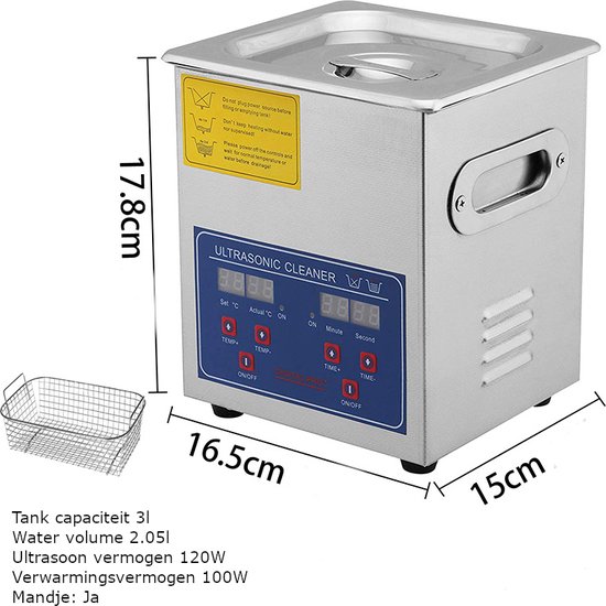 Nettoyeur à ultrasons - 3000ml - Appareil de nettoyage pour tout -  vaisselle de