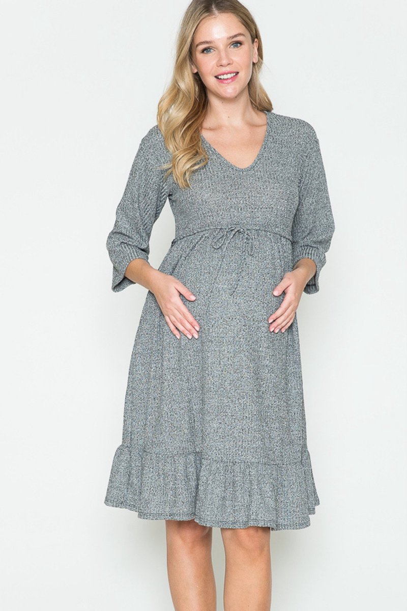 Midi jurk Querencia Babydoll met 3/4 mouw Maat: XL