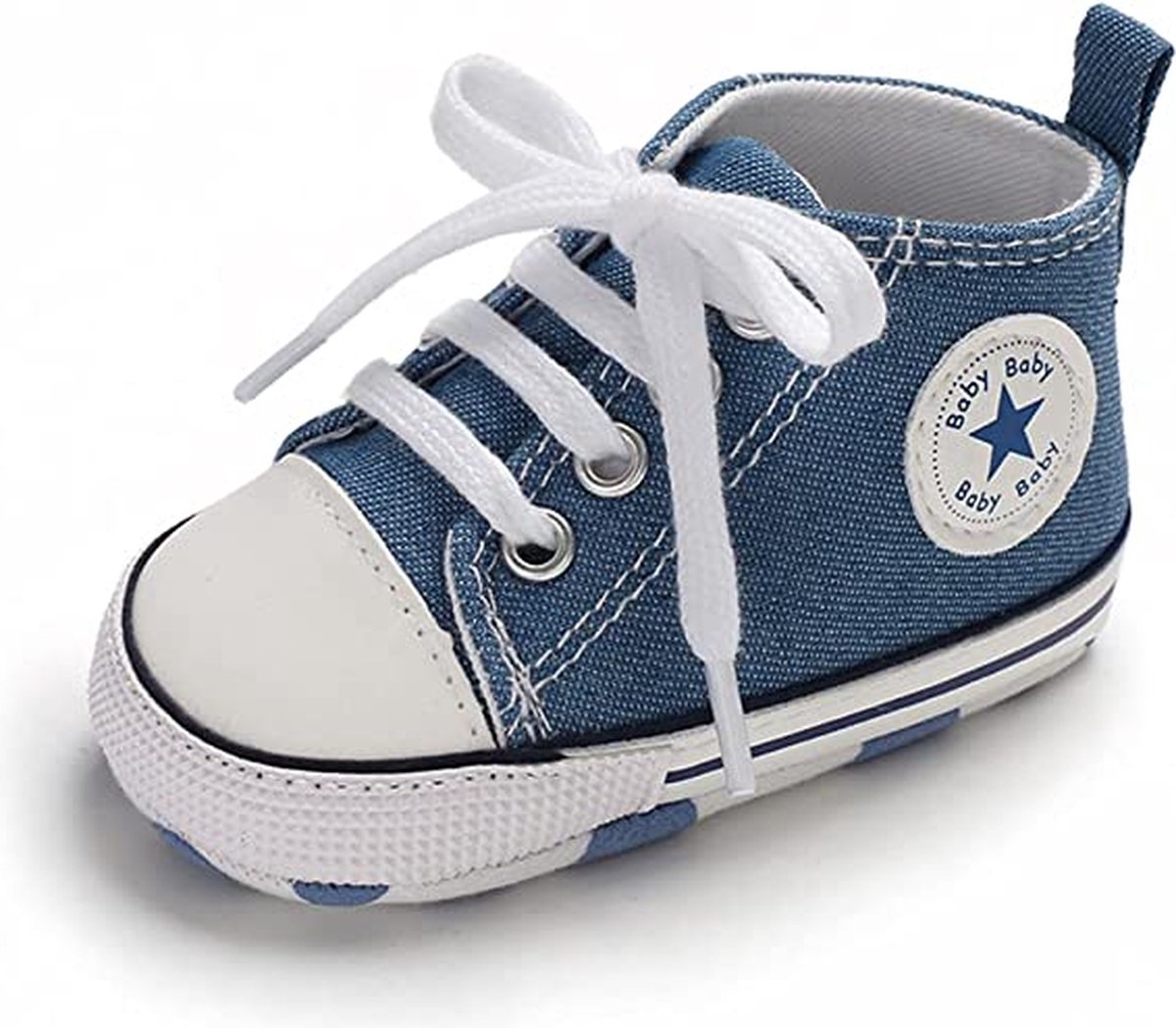 Steppies Babyschoentjes - Lichtblauw - Zachte Zool Antislip - Maat 20-21 (12-18 maanden, 13 cm) - Babyslofjes