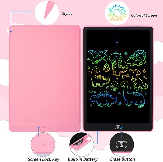 TECJOE 4-pack LCD-schrijftablet, 8,5 inch kleurrijke doodle board, tekentablet voor kinderen, reizen, activiteiten, leren speelgoed, verjaardagscadeaus voor 3-6 jaar, jongens
