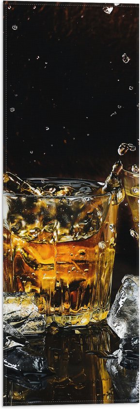 Vlag - Drankje in Glazen met IJsklontjes - 20x60 cm Foto op Polyester Vlag