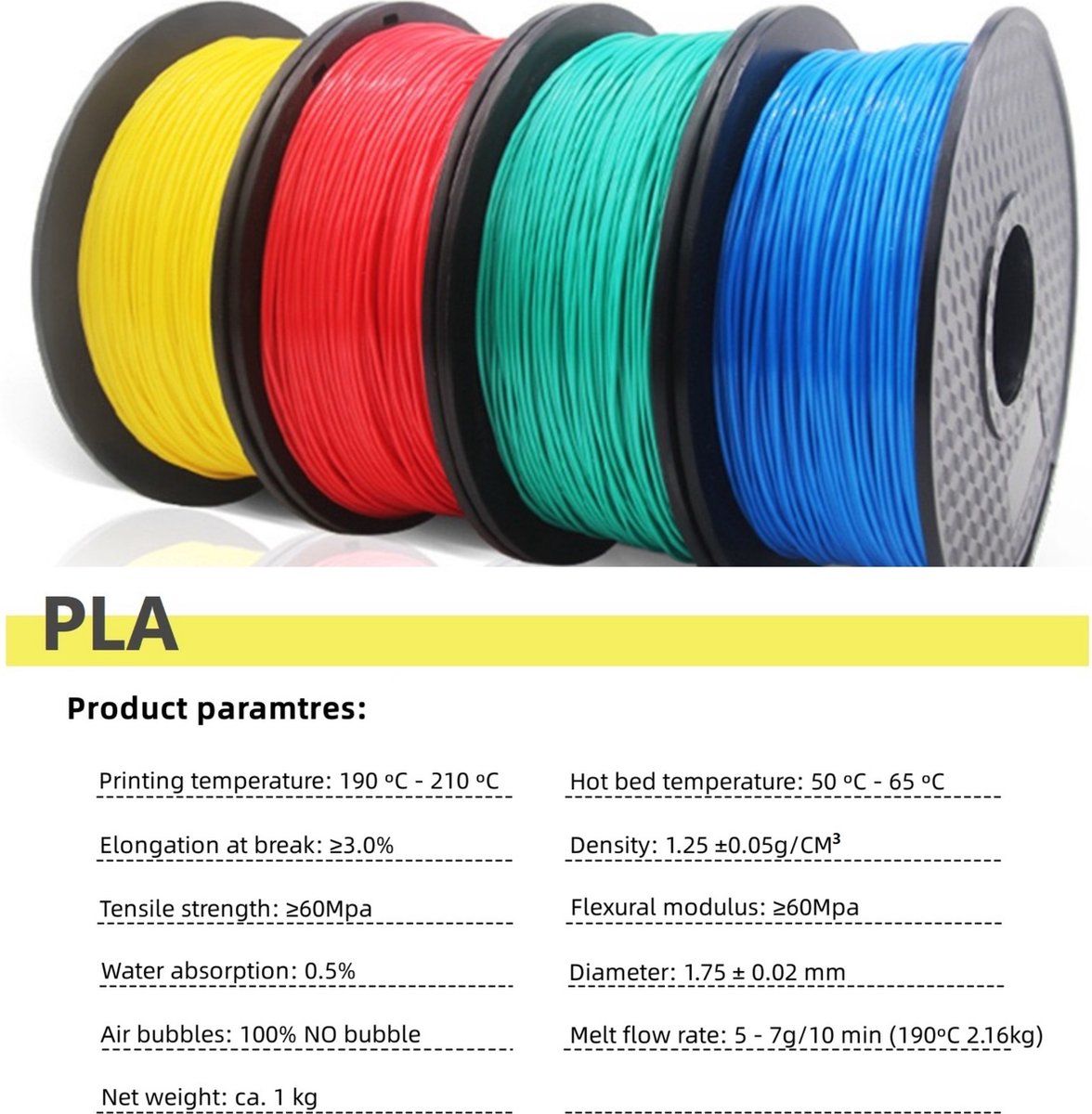 Filament PLA pour stylo 3D Or 10 mètres de longueur Dimension du filament :  1.75mm - WE
