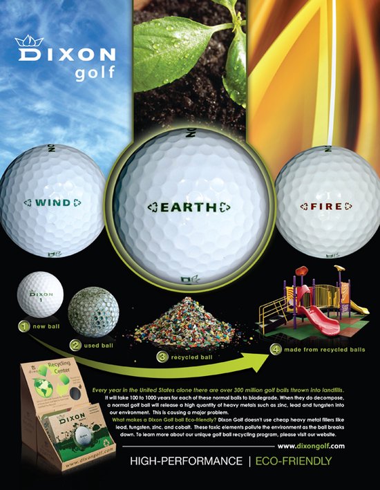 Dixon Golfbal Earth - De milieuvriendelijke golfbal, 100% gerecycled en Recyclebare Golfbal - 1 dozijn - 12 Golfballen van Merkloos — afbeelding 2