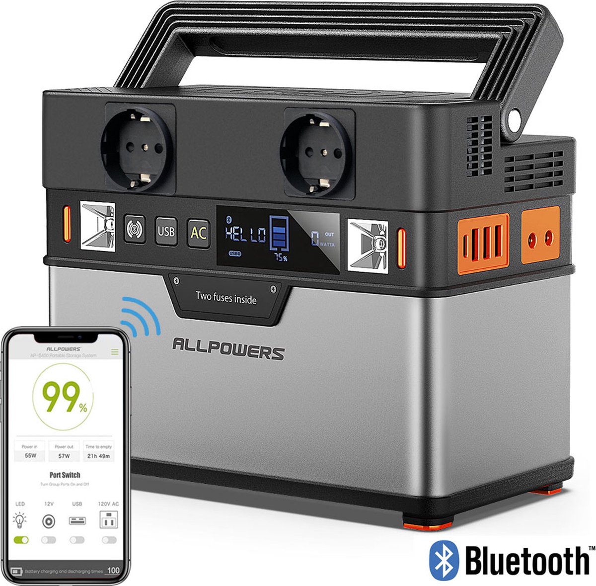 Allpowers® GroeneEnergie Generator 606Wh Solar Power Station ZonneEnergie... bol.